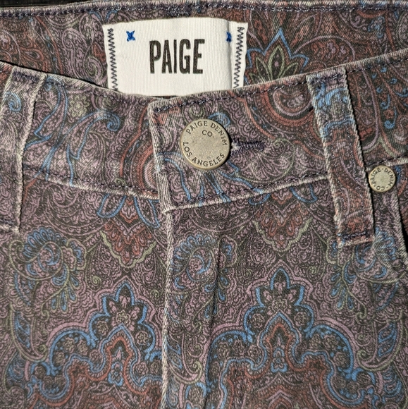 Paige Women’s Black Paisley Print Skinny Jeans - Picture 3 of 6